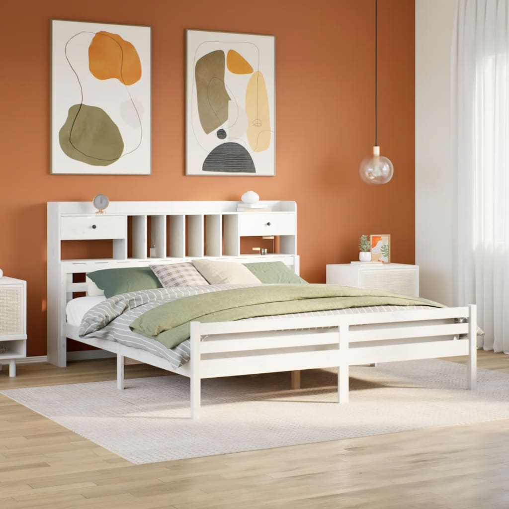 Bookcase Bed Without Mattress Solid Wood Pine