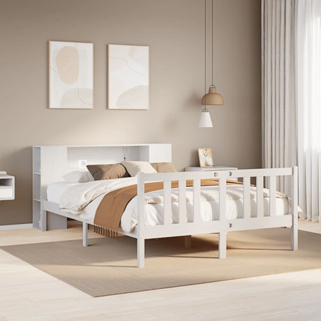 Bookcase Bed Without Mattress 150X200Cm Solid Wood Pine