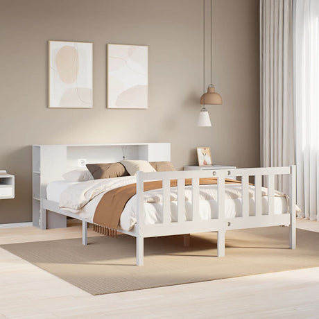 Bookcase Bed Without Mattress 150X200Cm Solid Wood Pine