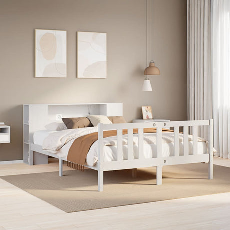 Bookcase Bed Without Mattress 150X200Cm Solid Wood Pine