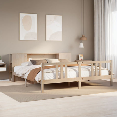 Bookcase Bed Without Mattress 150X200Cm Solid Wood Pine