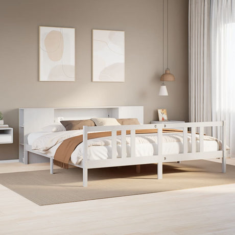 Bookcase Bed Without Mattress 150X200Cm Solid Wood Pine
