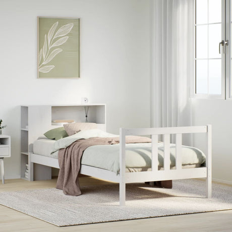 Bookcase Bed Without Mattress 100X200Cm Solid Wood Pine