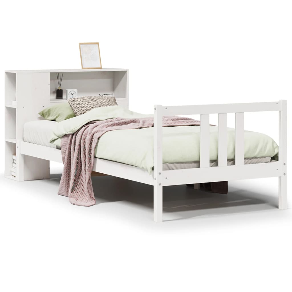 Bookcase Bed Without Mattress 100X200Cm Solid Wood Pine