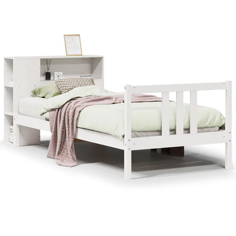 Bookcase Bed Without Mattress 100X200Cm Solid Wood Pine