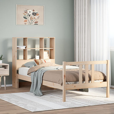 Bookcase Bed Without Mattress 90X200Cm Solid Wood Pine