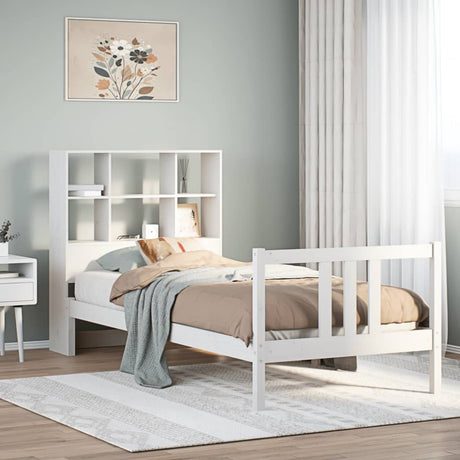 Bookcase Bed Without Mattress 90X200Cm Solid Wood Pine