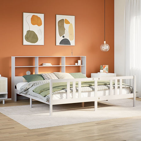 Bookcase Bed Without Mattress 90X200Cm Solid Wood Pine