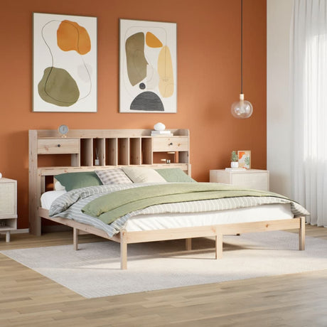 Bookcase Bed Without Mattress Solid Wood Pine