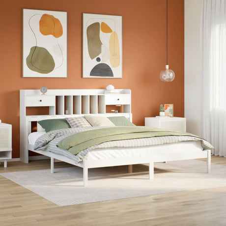Bookcase Bed Without Mattress Solid Wood Pine