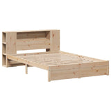 Bookcase Bed without Mattress 160x200cm Solid Wood Pine