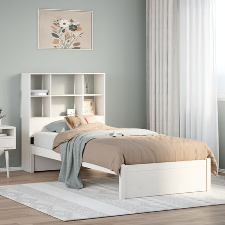 Bookcase Bed Without Mattress 135X190Cm Double Solid Wood Pine