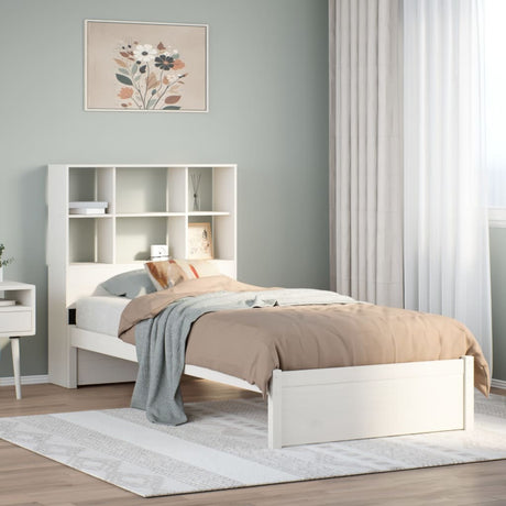 Bookcase Bed Without Mattress 135X190Cm Double Solid Wood Pine