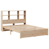 Bookcase Bed without Mattress 120x200cm Solid Wood Pine