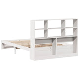 Bookcase Bed without Mattress White 120x200cm Solid Wood Pine