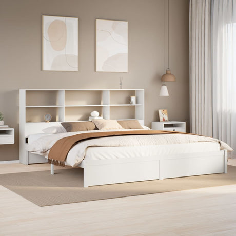 Bookcase Bed Without Mattress 135X190Cm Double Solid Wood Pine
