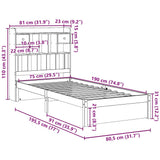 Bookcase Bed Without Mattress 75X190Cm Small Single Solid Wood Pine