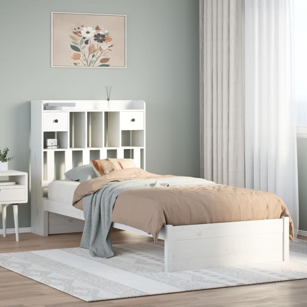 Bookcase Bed Without Mattress 75X190Cm Small Single Solid Wood Pine