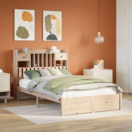Bookcase Bed Without Mattress 75X190Cm Small Single Solid Wood Pine