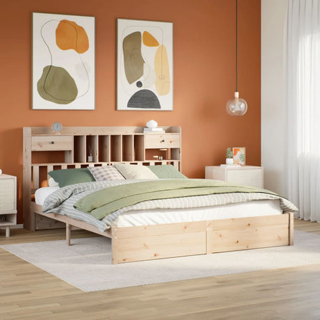 Bookcase Bed Without Mattress 75X190Cm Small Single Solid Wood Pine