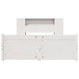 Bookcase Bed without Mattress White 140x200cm Solid Wood Pine