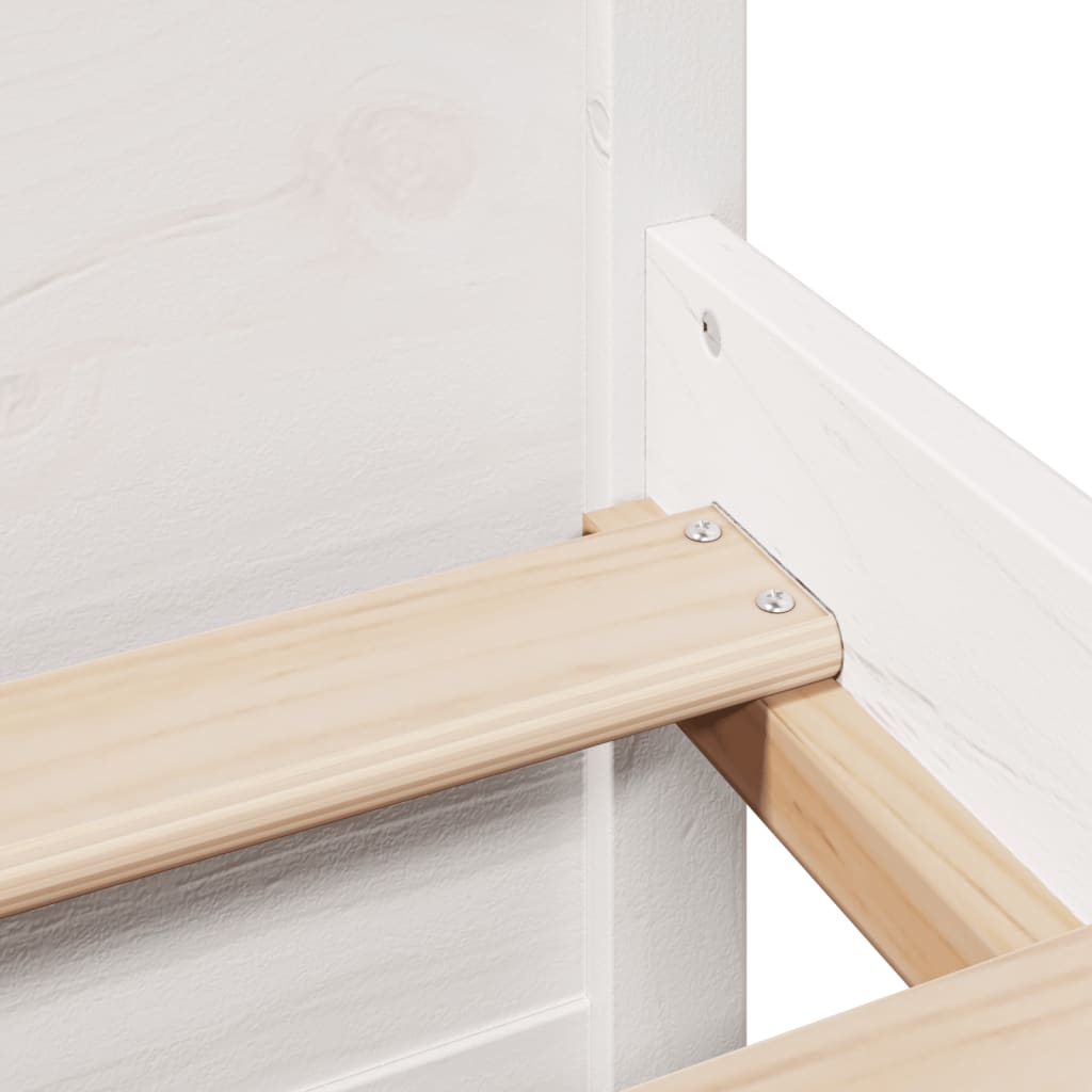 Bookcase Bed without Mattress White 140x200cm Solid Wood Pine