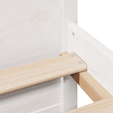 Bookcase Bed without Mattress White 140x200cm Solid Wood Pine