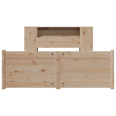 Bookcase Bed Without Mattress 150X200Cm King Size Solid Wood Pine