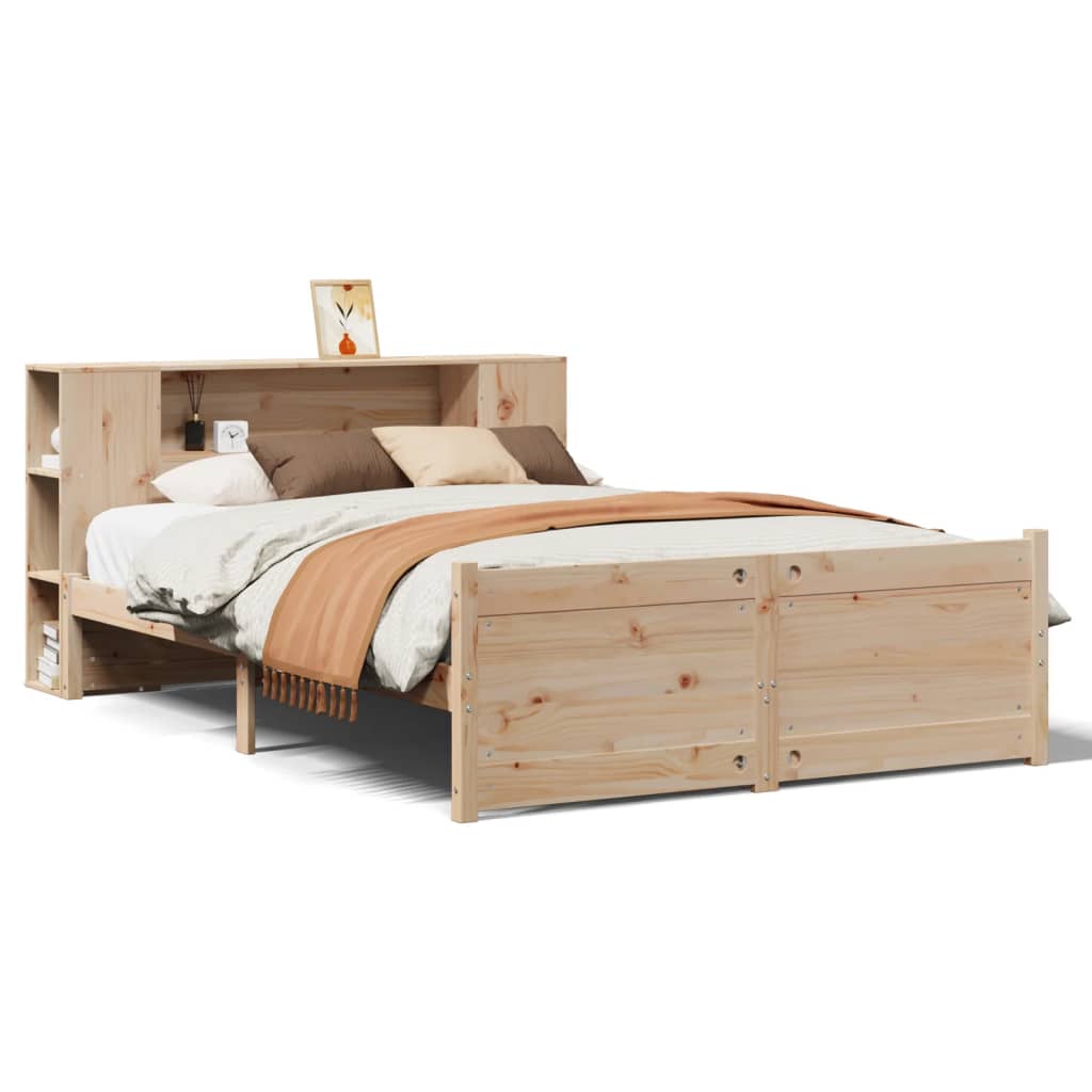 Bookcase Bed without Mattress 160x200cm Solid Wood Pine