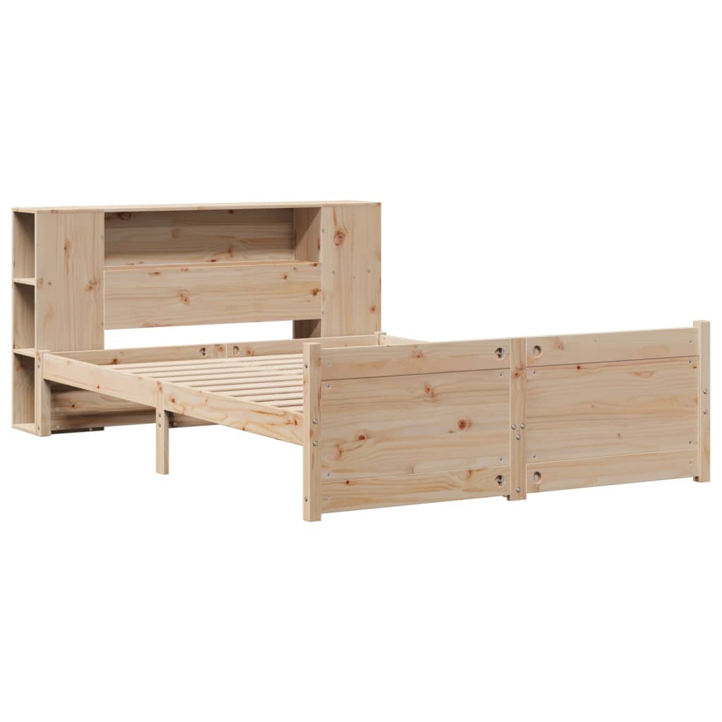 Bookcase Bed without Mattress 160x200cm Solid Wood Pine