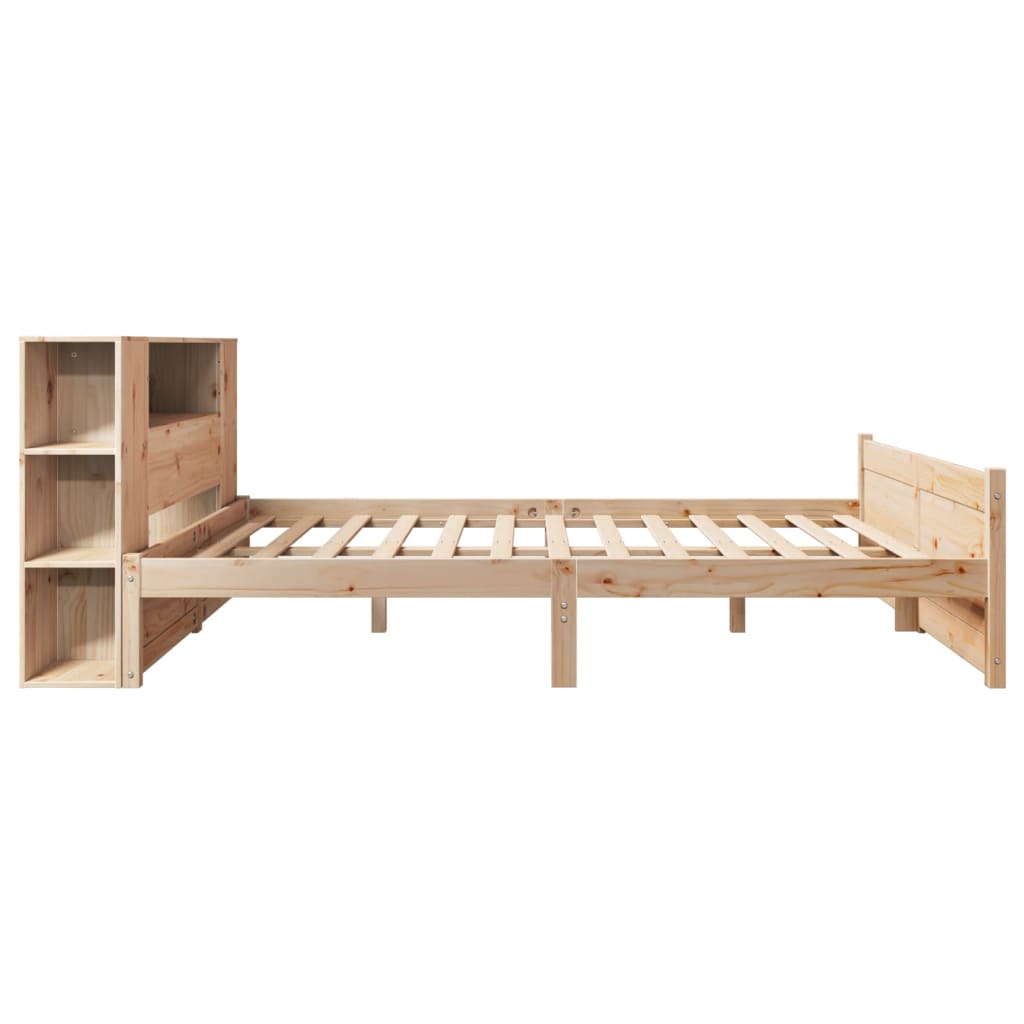 Bookcase Bed without Mattress 160x200cm Solid Wood Pine