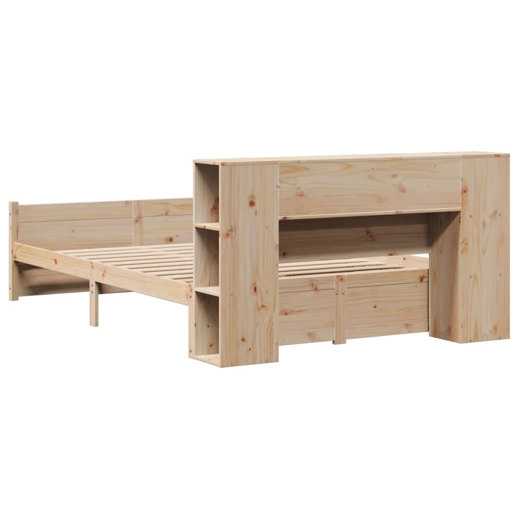 Bookcase Bed without Mattress 160x200cm Solid Wood Pine