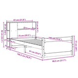 Bookcase Bed Without Mattress 75X190Cm Small Single Solid Wood Pine
