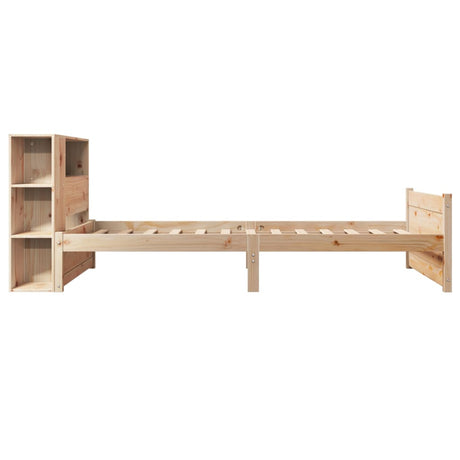 Bookcase Bed Without Mattress 90X190Cm Single Solid Wood Pine