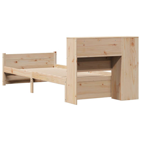 Bookcase Bed Without Mattress 90X190Cm Single Solid Wood Pine