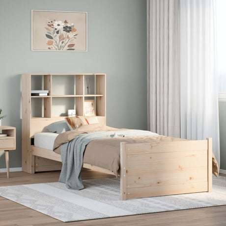 Bookcase Bed Without Mattress Double Solid Wood Pine