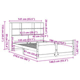 Bookcase Bed Without Mattress Double Solid Wood Pine