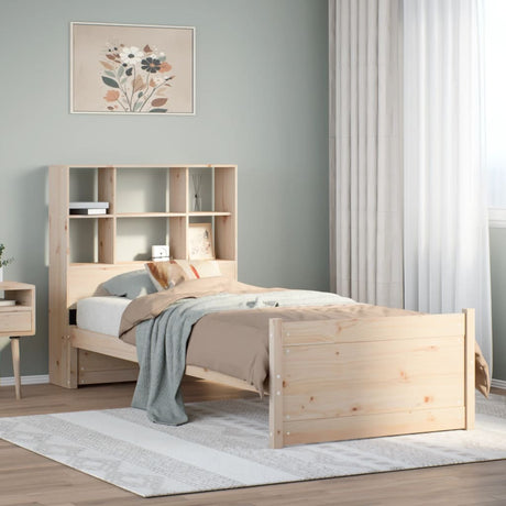 Bookcase Bed Without Mattress Double Solid Wood Pine