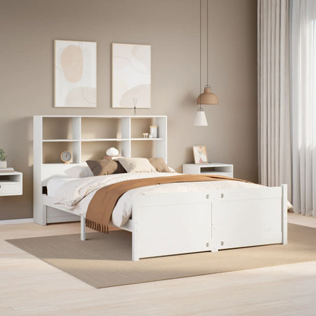Bookcase Bed Without Mattress Double Solid Wood Pine