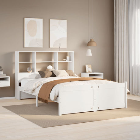 Bookcase Bed Without Mattress Double Solid Wood Pine