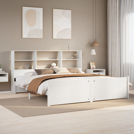 Bookcase Bed Without Mattress Double Solid Wood Pine