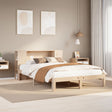 Bookcase Bed Without Mattress 140X200Cm Solid Wood Pine