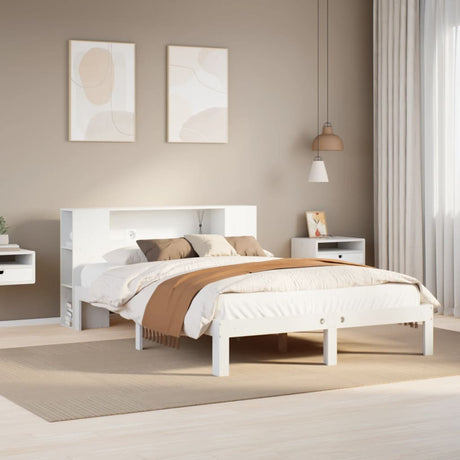 Bookcase Bed Without Mattress 140X200Cm Solid Wood Pine