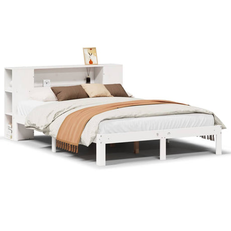 Bookcase Bed Without Mattress 140X200Cm Solid Wood Pine