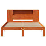 Bookcase Bed without Mattress Wax Brown 140x190cm Solid Wood Pine