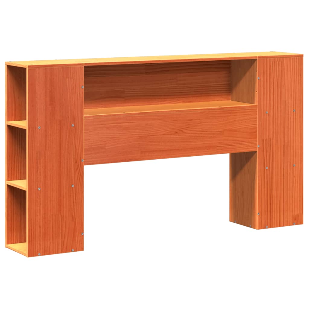 Bookcase Bed without Mattress Wax Brown 140x190cm Solid Wood Pine