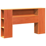 Bookcase Bed without Mattress Wax Brown 140x190cm Solid Wood Pine