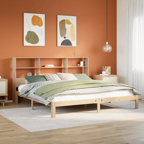 Bookcase Bed Without Mattress Single Solid Wood Pine