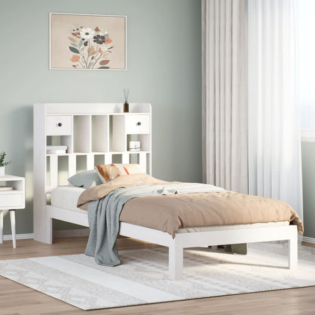 Bookcase Bed Without Mattress 90X200Cm Solid Wood Pine