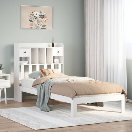 Bookcase Bed Without Mattress 90X200Cm Solid Wood Pine